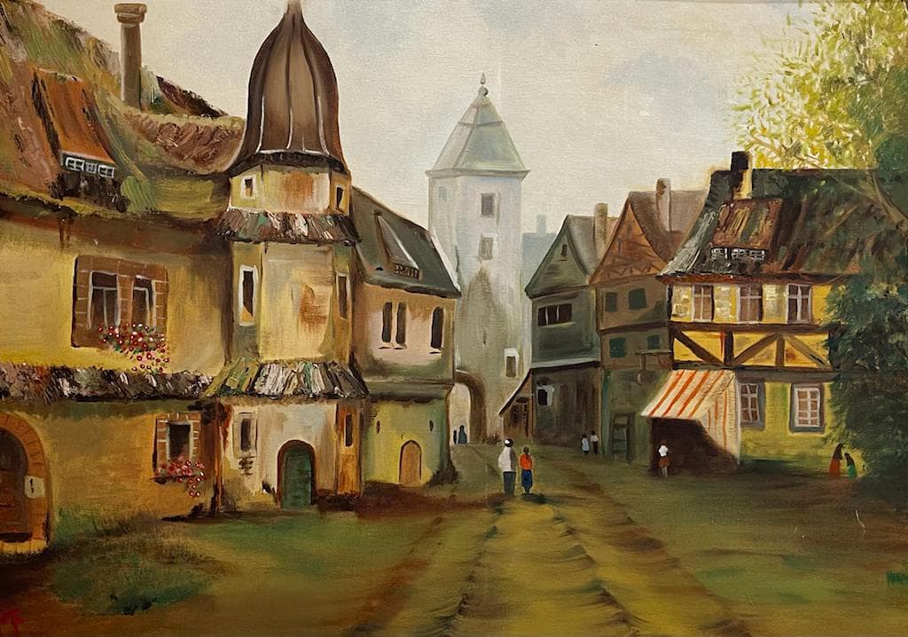 نقاشی رنگ روغن روستا